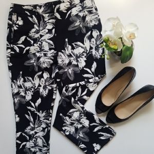 Cynthia Rowley Black Floral Pants